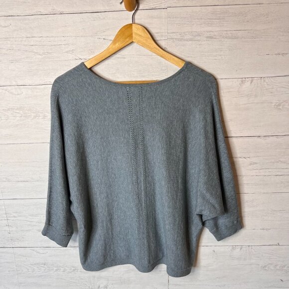 J Jill Sweater Size Large Faded Teal Long Sleeve Dolman Sleeve Knit 3/4 Sleeve - Picture 12 of 16